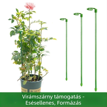 Vas virág-támasz egyetlen rúddal, kültéri kerthez, vasból készült, alkalmas futó rózsák és hortenzia számára