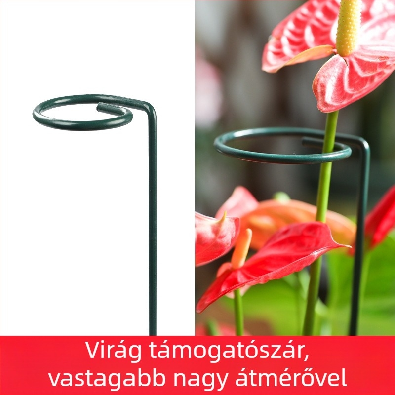 Vas virág-támasz egyetlen rúddal, kültéri kerthez, vasból készült, alkalmas futó rózsák és hortenzia számára