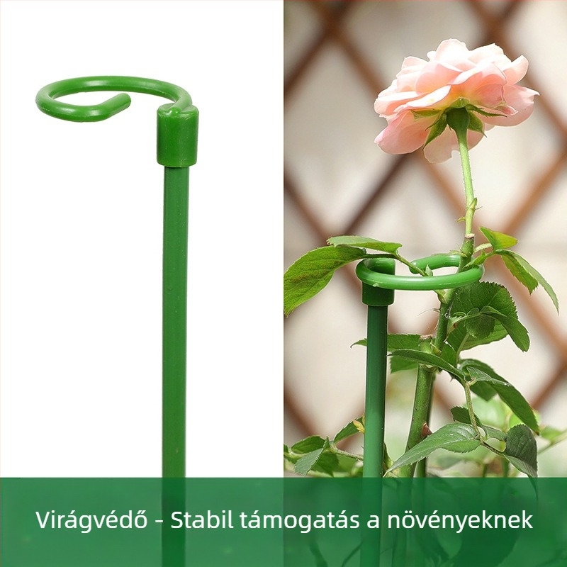 Vas virág-támasz egyetlen rúddal, kültéri kerthez, vasból készült, alkalmas futó rózsák és hortenzia számára