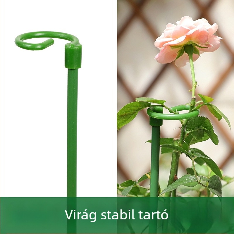 Vas virág-támasz egyetlen rúddal, kültéri kerthez, vasból készült, alkalmas futó rózsák és hortenzia számára