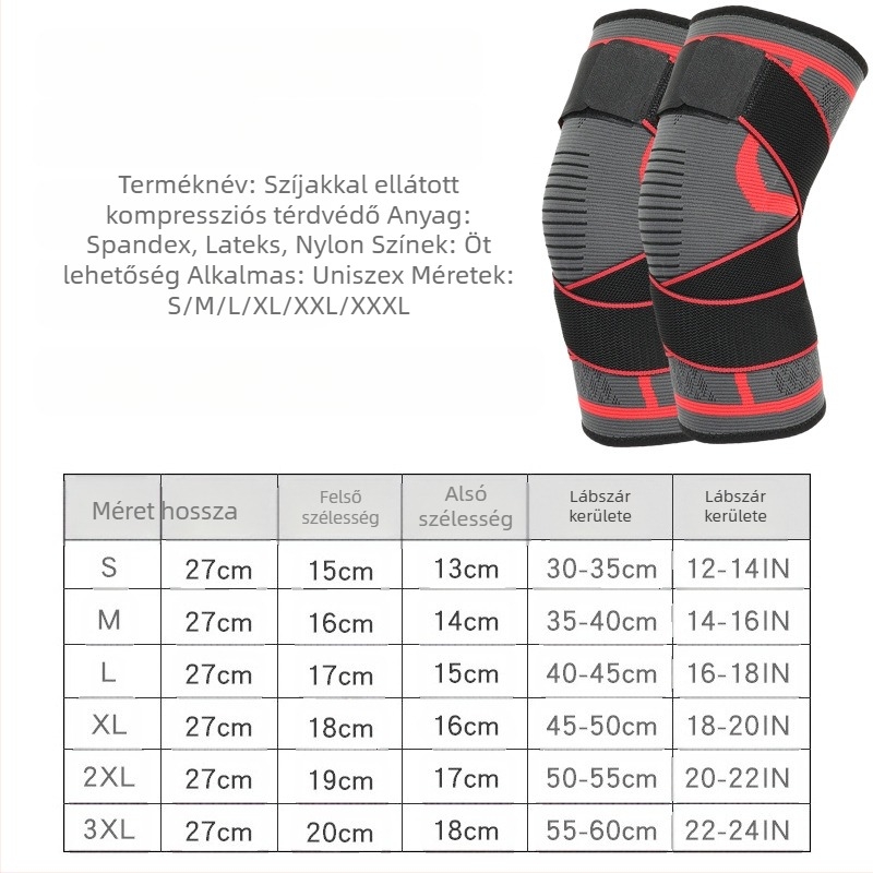 Nylon szalaggal ellátott térdvédő – térdvédelem, kosárlabda, futás és kerékpározás, 120 g