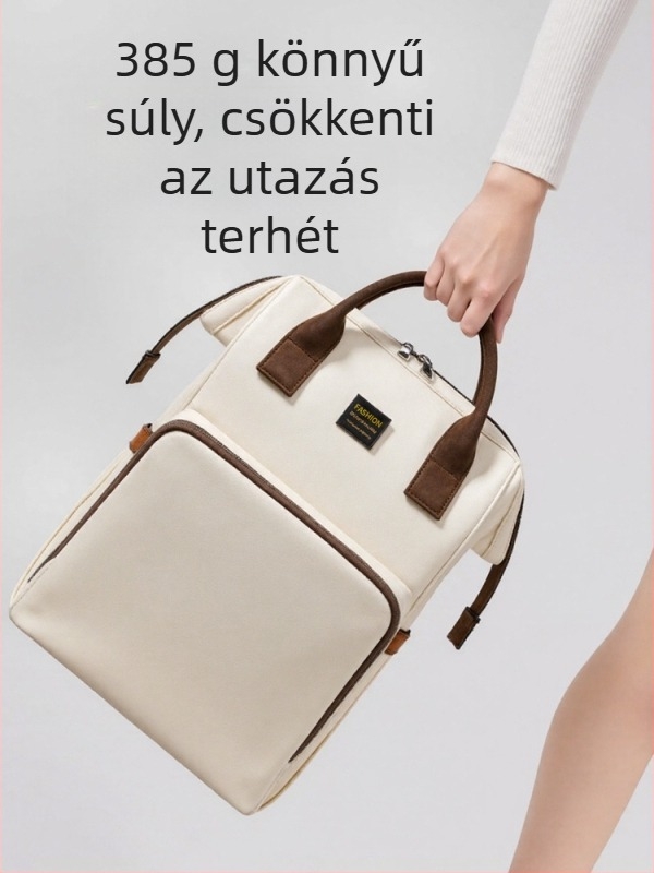 Nylon anyagú pelenkás hátizsák, nagy kapacitás, városi minimalista stílus, vízálló és szigetelt, dupla vállpántok