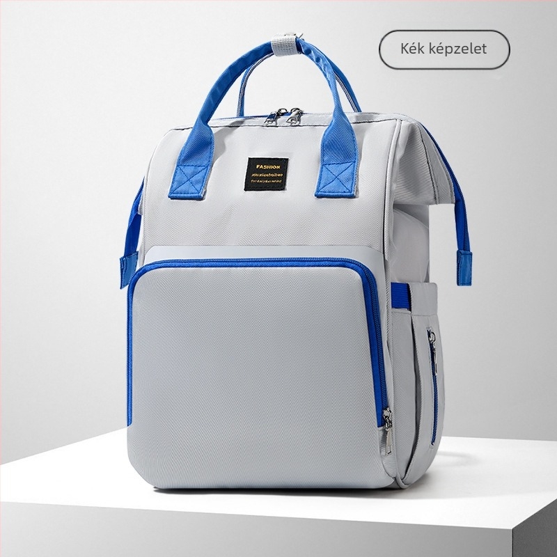 Nylon anyagú pelenkás hátizsák, nagy kapacitás, városi minimalista stílus, vízálló és szigetelt, dupla vállpántok