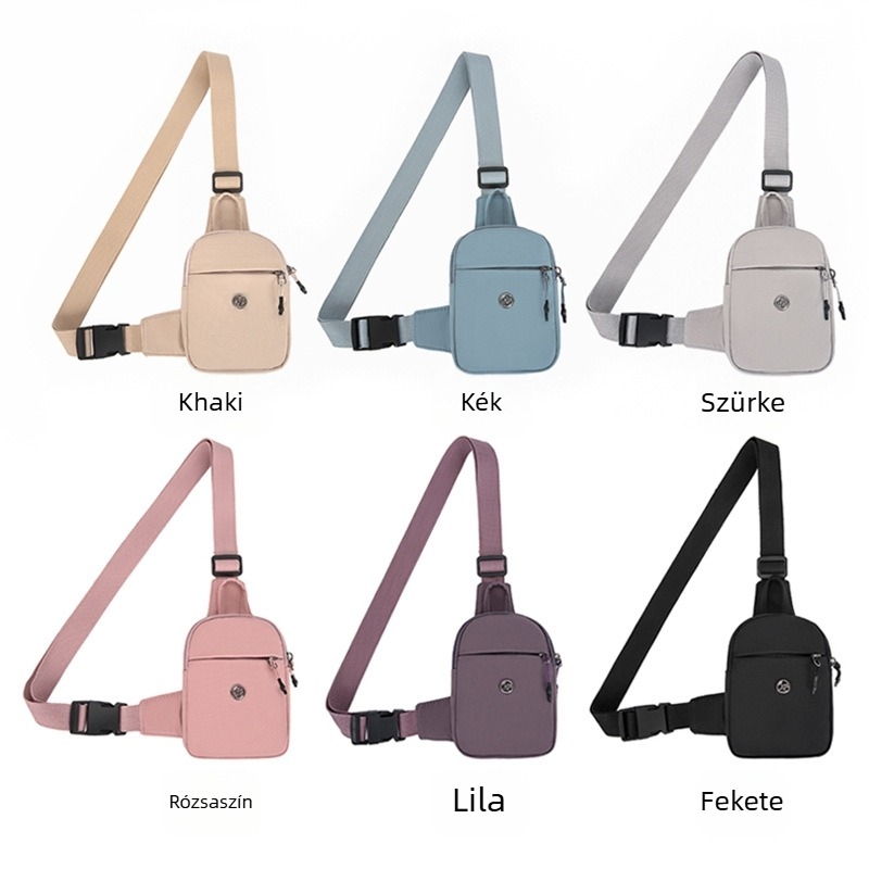 Női nylon keresztbody táska hengeres alakú, XT-017, kötős zárás, belső zseb a telefon számára