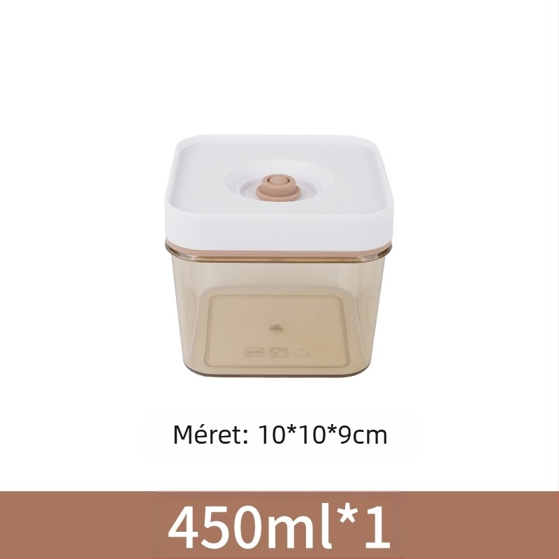 Vákuumos élelmiszertároló – téglalap alakú konyhai tároló, ABS+PET+szilikagél, vákuum, frissesség megőrzése, 2024 tél