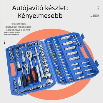 Autójavító szerszámkészlet L1639 – Szénacél, 108 darabos készlet a szerszámos dobozban