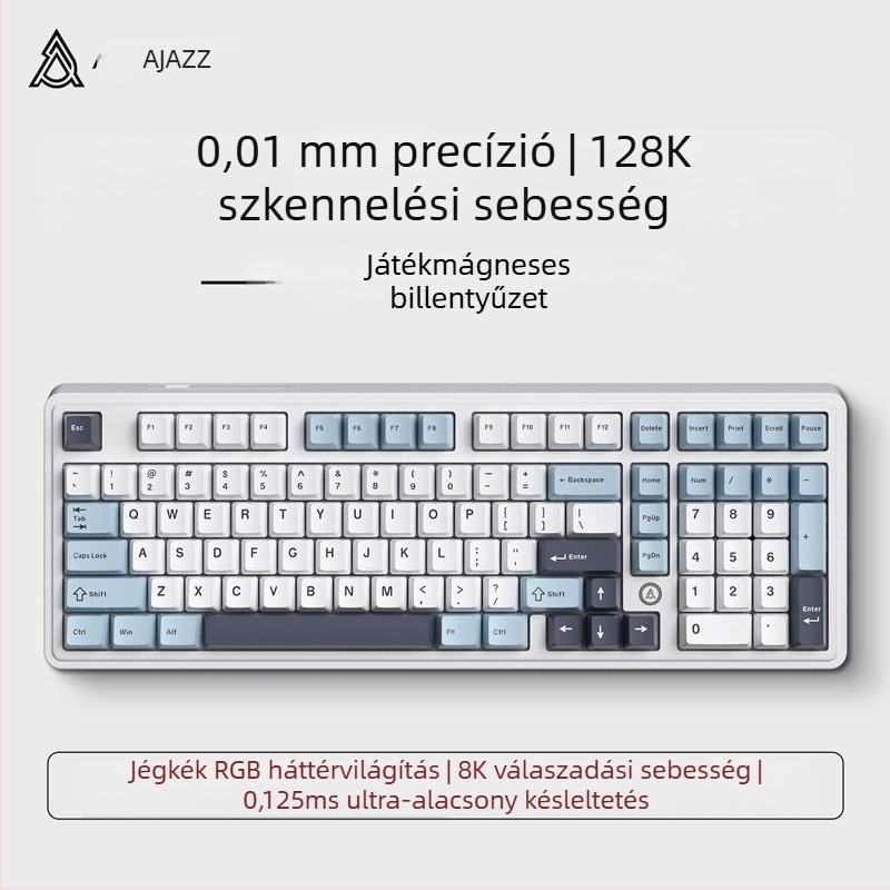 AK980MAX gamer billentyűzet RGB háttérvilágítással, vezetékes kapcsolattal, Ajazz/Heijue márka, megjelenés 2025