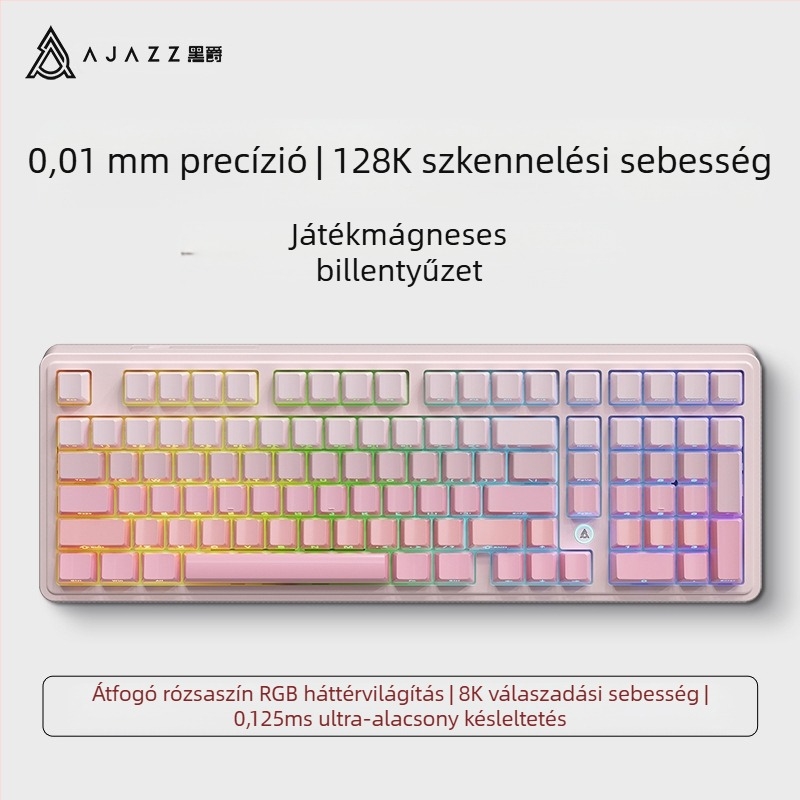 AK980MAX gamer billentyűzet RGB háttérvilágítással, vezetékes kapcsolattal, Ajazz/Heijue márka, megjelenés 2025