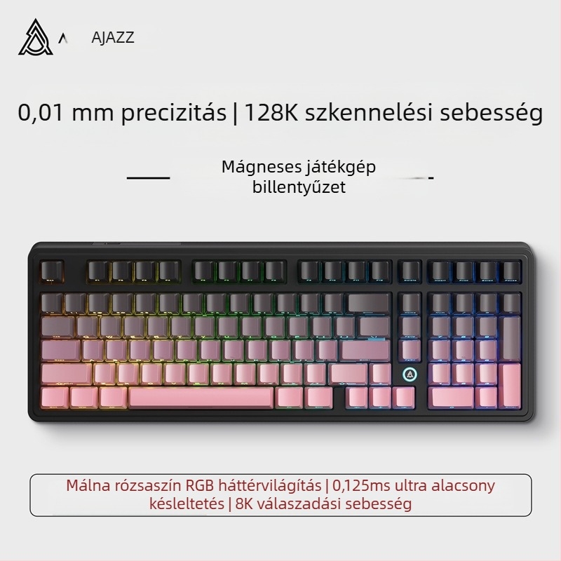 AK980MAX gamer billentyűzet RGB háttérvilágítással, vezetékes kapcsolattal, Ajazz/Heijue márka, megjelenés 2025