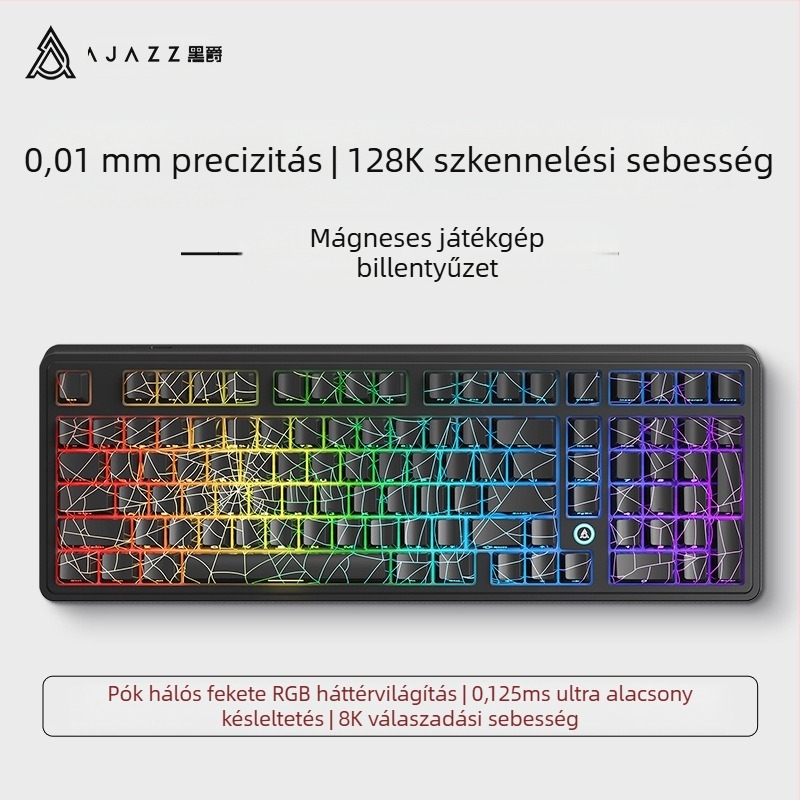 AK980MAX gamer billentyűzet RGB háttérvilágítással, vezetékes kapcsolattal, Ajazz/Heijue márka, megjelenés 2025
