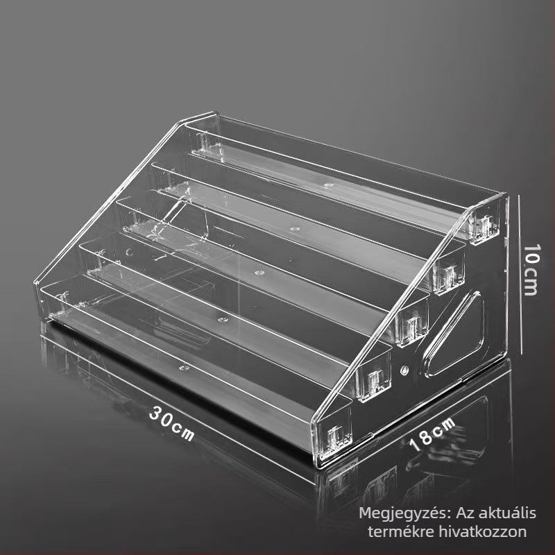 Asztali parfüm- és kozmetikaállvány Cascád stílusban, átlátszó, nagy kapacitású, több szintes, leválasztható tároló