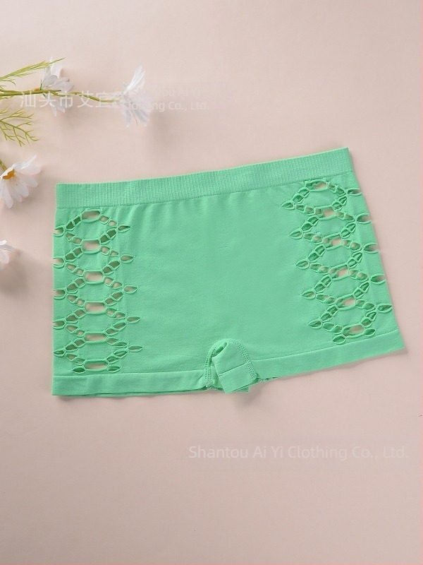 Női nejlonból készült, seamless, lélegző boxer rövidnadrág, középső derék, kötött