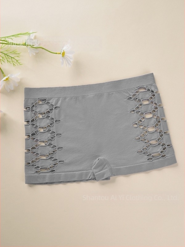 Női nejlonból készült, seamless, lélegző boxer rövidnadrág, középső derék, kötött