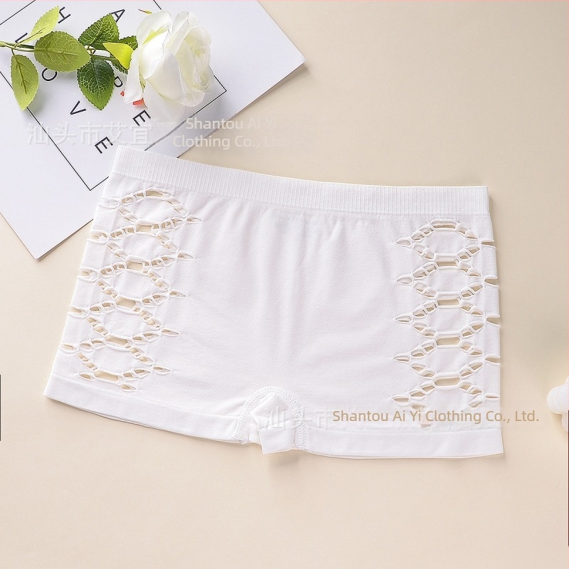 Női nejlonból készült, seamless, lélegző boxer rövidnadrág, középső derék, kötött