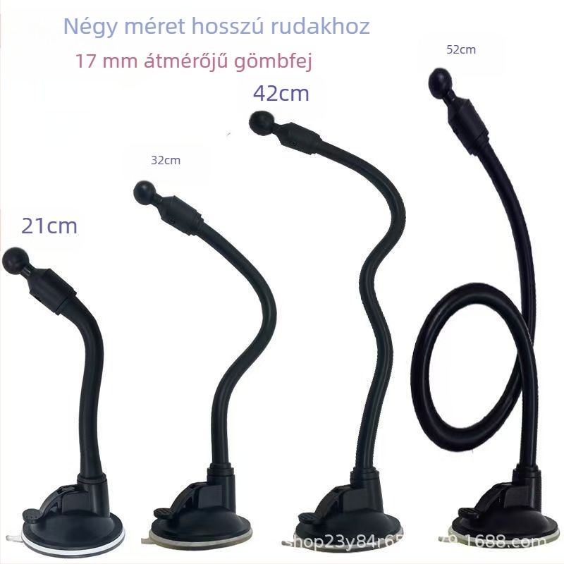 Autótelefon-tartó gömbfejjel, kiterjesztett szívófej, hosszú rúd, univerzális adapter — Modell RST-X28