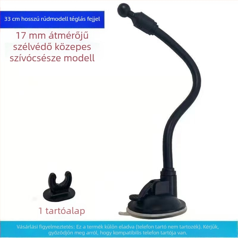 Autótelefon-tartó gömbfejjel, kiterjesztett szívófej, hosszú rúd, univerzális adapter — Modell RST-X28