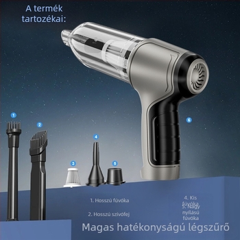 Vezeték nélküli kézi porszívó autóhoz és otthonhoz, 50W, feszültség ≤36V, beépített akkumulátor 1001–1600 mAh, porgyűjtő tartály, működési idő 0–1 óra