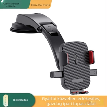 Autótelefon-tartó vákuumos rögzítésű, univerzális a műszerfalon, egygombos automatikus zárás, testreszabható