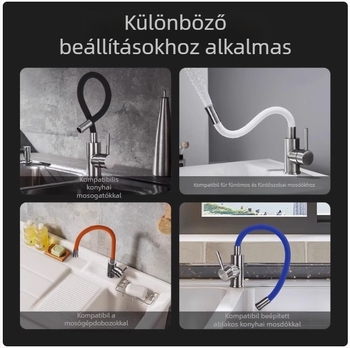 Forgó konyhai mosogatótál csaptele kerámiás patronnal, cinkötvözet test, modell CL-WXCF01