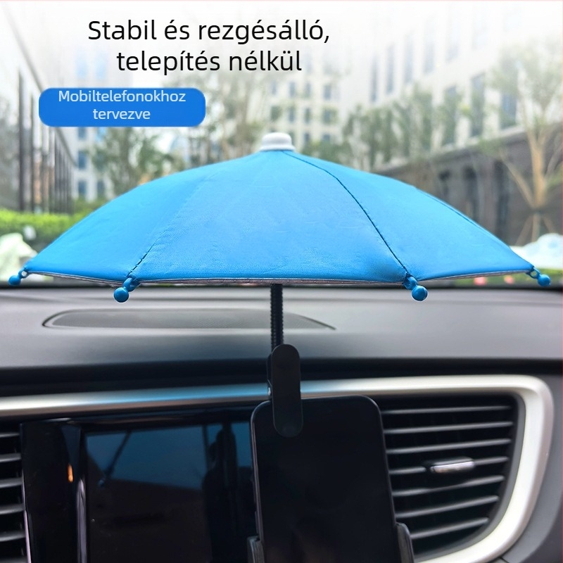 Mini esernyő acél tengellyel és fogantyúval, 8 merevítő bordával, poliészter vászonnal, UV védelem PA++, manuális nyitás-zárás