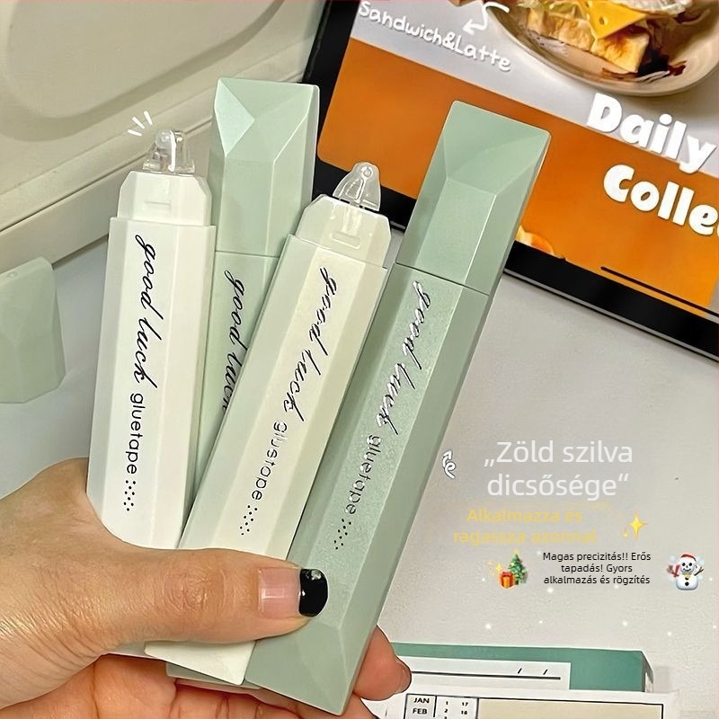 Duwu Tollapont ragasztó tolltípusú pöttyökkel, gradient dizájn, erős duplaoldalas ragasztó, diák naplókhoz és kézműves projektekhez