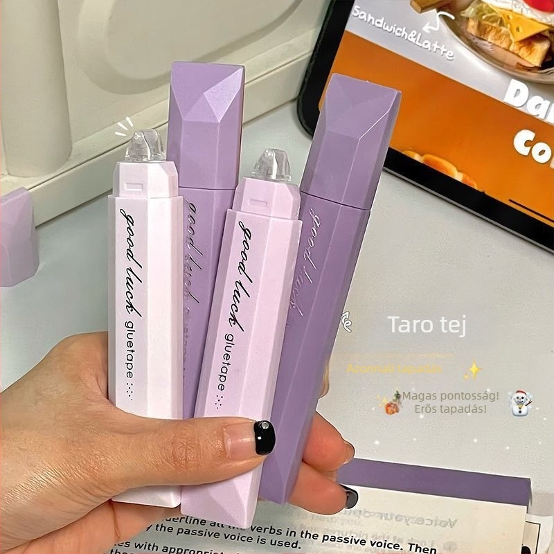 Duwu Tollapont ragasztó tolltípusú pöttyökkel, gradient dizájn, erős duplaoldalas ragasztó, diák naplókhoz és kézműves projektekhez