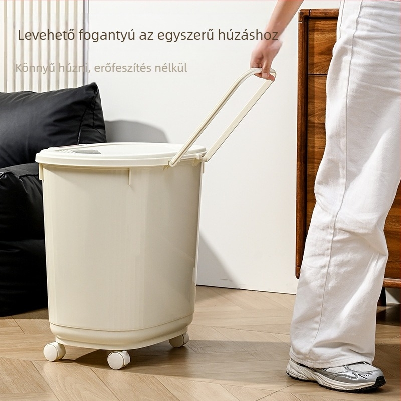 Állateledel-tároló – tömören záródó, nedvesség- és rovarálló, 45L PP anyagból, macska- és kutyaeledelhez