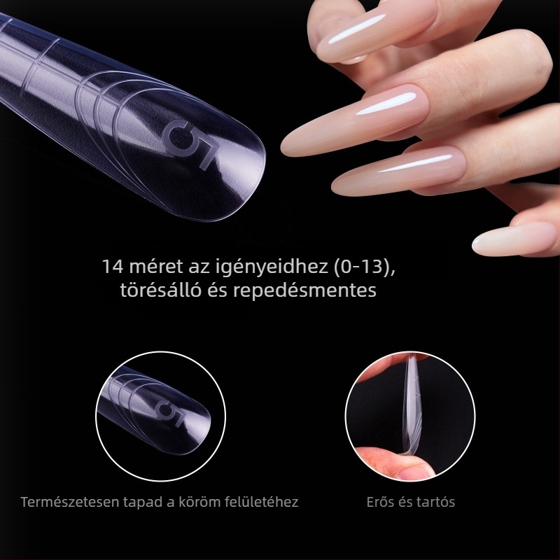 Kristályos köröm hosszabbító formák – sólyom karma alak, hosszú hegyes típus, csillagos ég minta, 140 darabos doboz