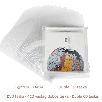 CD/DVD/Blu-ray védő tasak — átlátszó lemez tok, önzáró, nylon háló anyag, zárt típus, cikkszám Fiupeuiroritwr