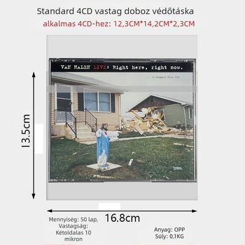 CD/DVD/Blu-ray védő tasak — átlátszó lemez tok, önzáró, nylon háló anyag, zárt típus, cikkszám Fiupeuiroritwr