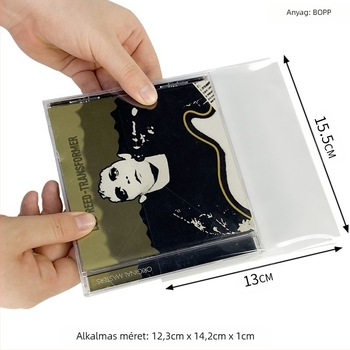 CD/DVD/Blu-ray védő tasak — átlátszó lemez tok, önzáró, nylon háló anyag, zárt típus, cikkszám Fiupeuiroritwr