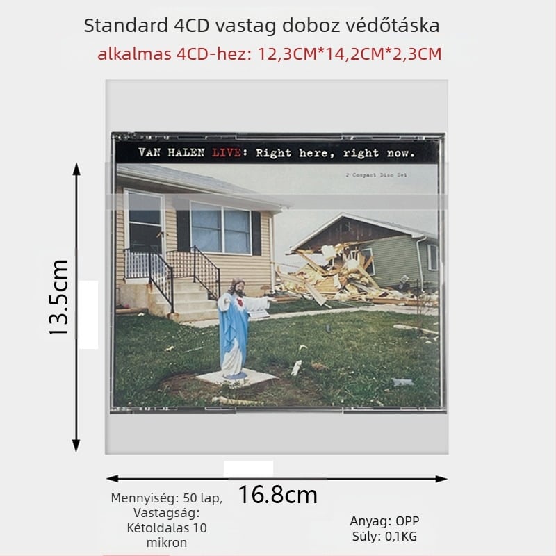 CD/DVD/Blu-ray védő tasak — átlátszó lemez tok, önzáró, nylon háló anyag, zárt típus, cikkszám Fiupeuiroritwr
