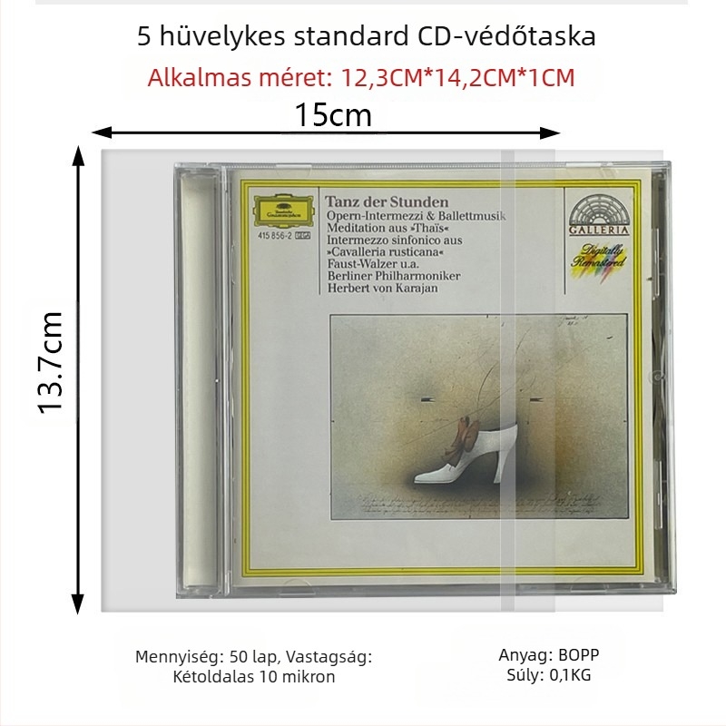 CD/DVD/Blu-ray védő tasak — átlátszó lemez tok, önzáró, nylon háló anyag, zárt típus, cikkszám Fiupeuiroritwr