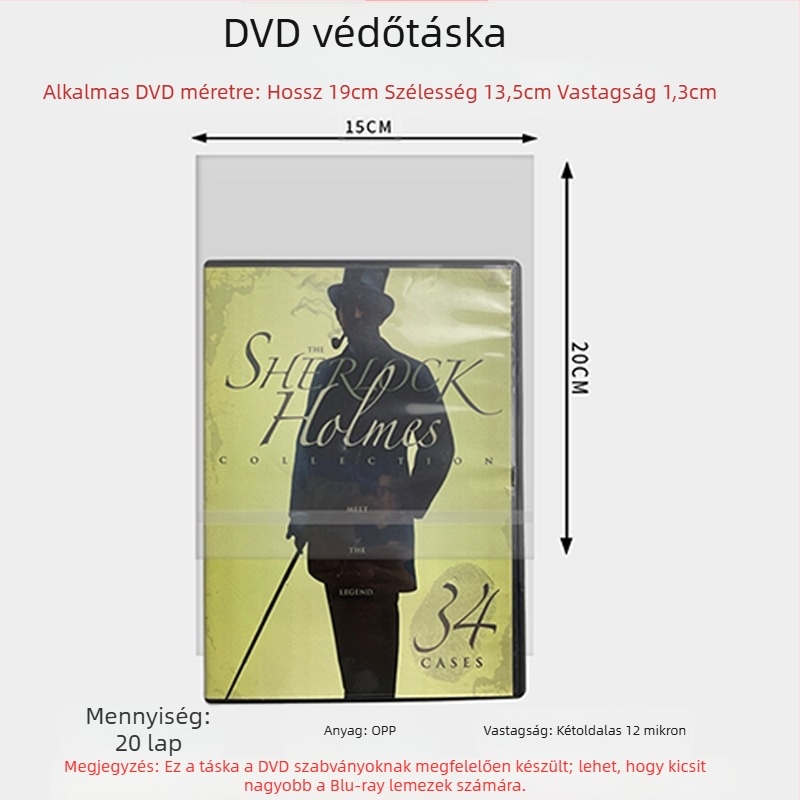 CD/DVD/Blu-ray védő tasak — átlátszó lemez tok, önzáró, nylon háló anyag, zárt típus, cikkszám Fiupeuiroritwr