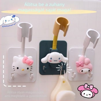 Zuhanyfej-tartó – öntapadó, fúrásmentes, állítható, műanyag fürdőszobai kiegészítő