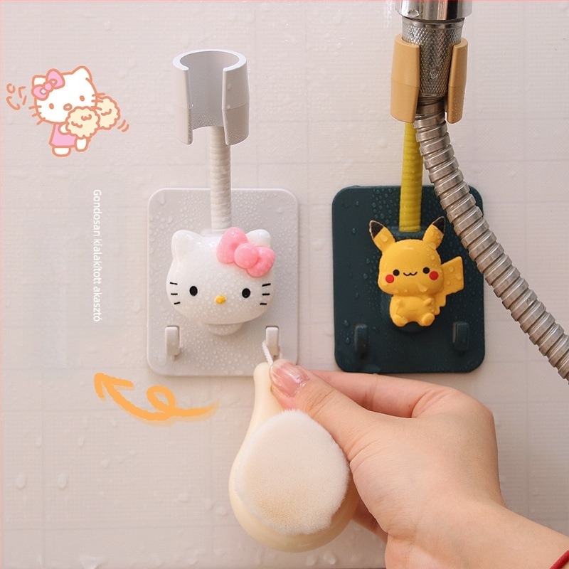 Zuhanyfej-tartó – öntapadó, fúrásmentes, állítható, műanyag fürdőszobai kiegészítő