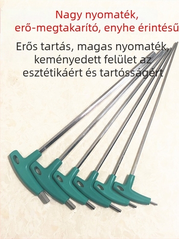 T-típusú belső hatszög kulcs nyélkiterjesztéssel, magas széntartalmú acélból