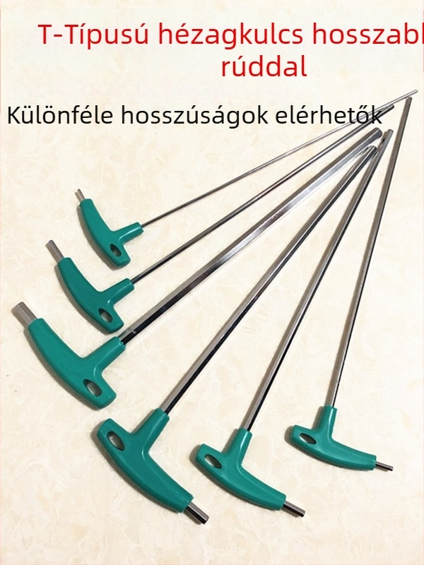 T-típusú belső hatszög kulcs nyélkiterjesztéssel, magas széntartalmú acélból