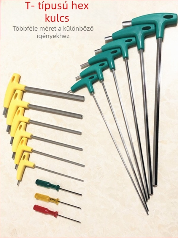 T-típusú belső hatszög kulcs nyélkiterjesztéssel, magas széntartalmú acélból