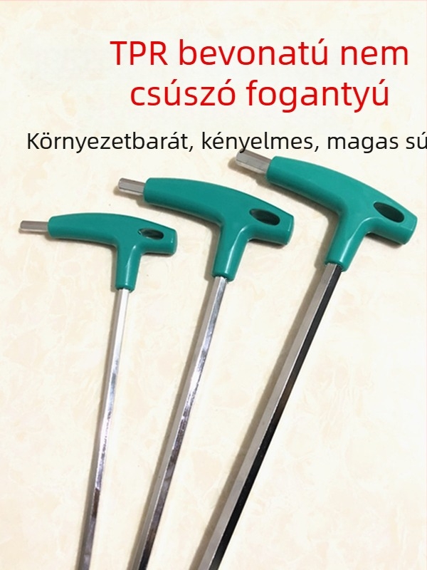 T-típusú belső hatszög kulcs nyélkiterjesztéssel, magas széntartalmú acélból