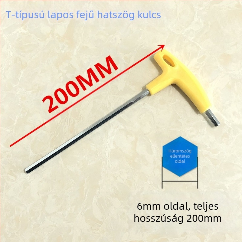 T-típusú belső hatszög kulcs nyélkiterjesztéssel, magas széntartalmú acélból