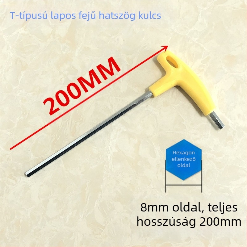T-típusú belső hatszög kulcs nyélkiterjesztéssel, magas széntartalmú acélból
