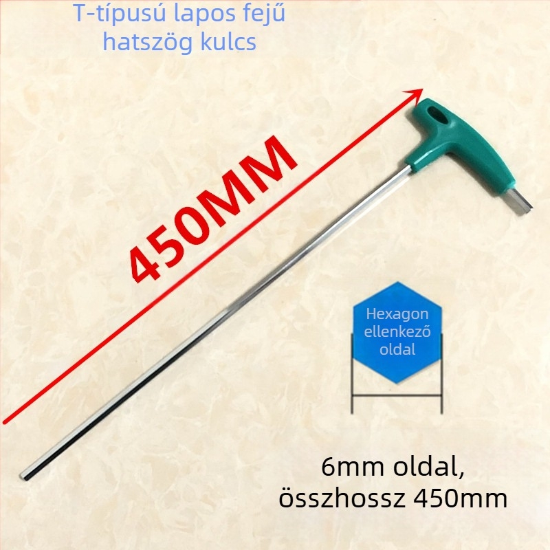 T-típusú belső hatszög kulcs nyélkiterjesztéssel, magas széntartalmú acélból