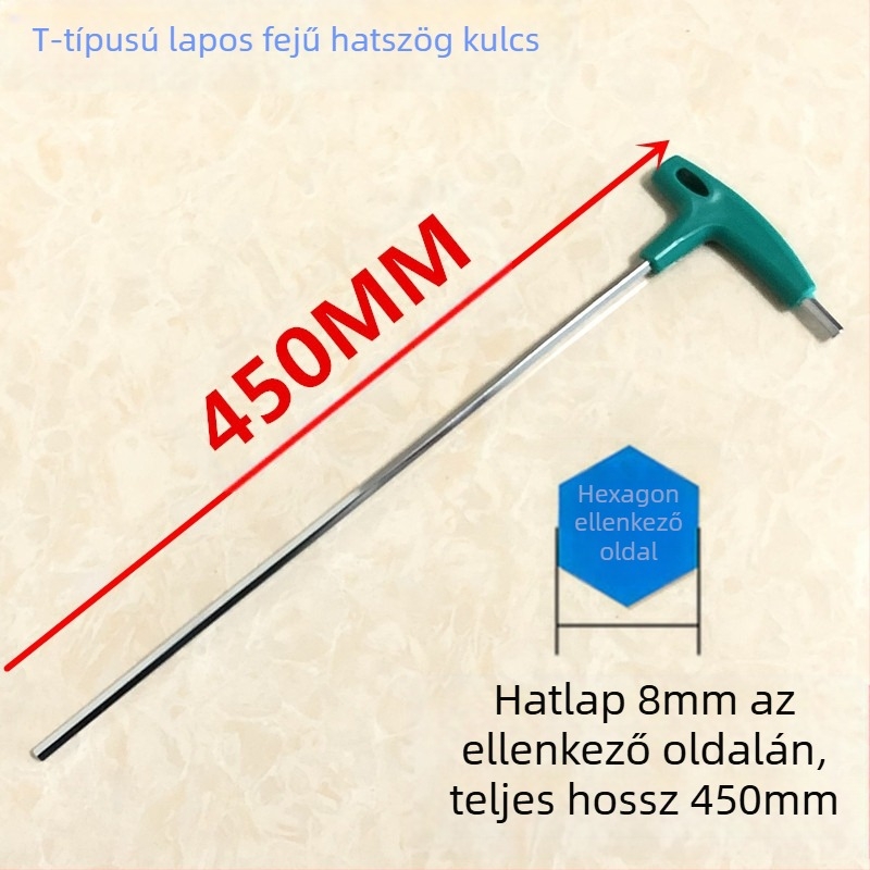 T-típusú belső hatszög kulcs nyélkiterjesztéssel, magas széntartalmú acélból