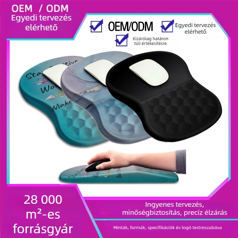 Ergonomikus szilikon csuklótámaszos egérpad tájképi dizájnnal – csökkenti a csukló fáradtságát, billentyűzet-támasz