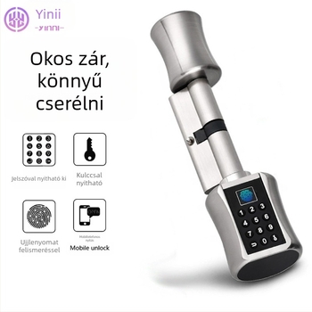 Yingni Yn45 Okos Bluetooth ajtózár – Rozsdamentes acél, beltéri fa ajtóhoz, ujjlenyomat, jelszó, kártya és alkalmazás általi nyitás