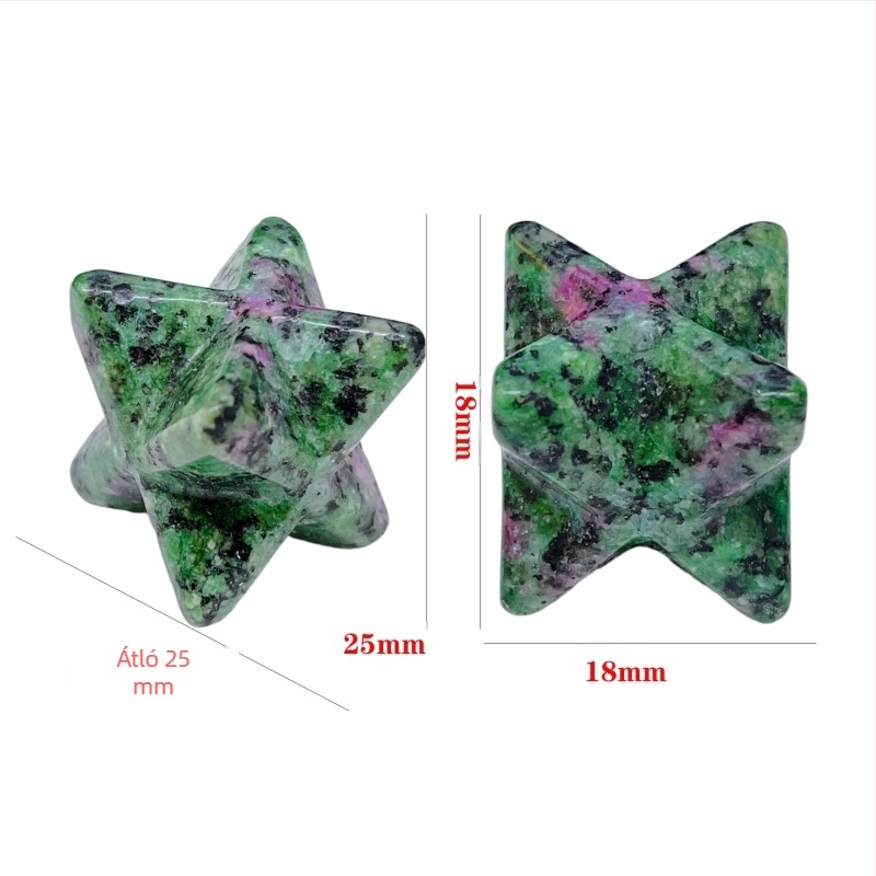 Természetes kristály 25 mm Merkabah csillag medál, Dávid-csillag ékszer