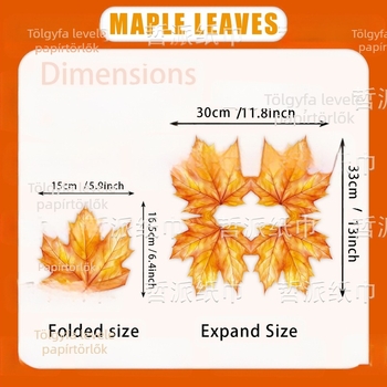 Juharlevél formájú szalvéta gyermekpartira, 2 rétegű, 20 lap, virgin fasz pulp, első osztályú minőség, logó nyomtatása lehetséges