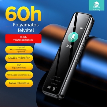 Runvine R11 hangrögzítő toll dupla mikrofonnal, WAV 512Kbps, 60 órás felvétel, USB 2.0, alumínium ház