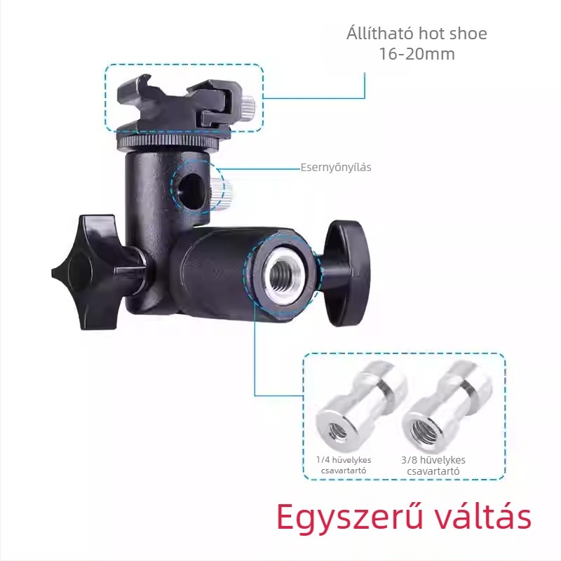 E-típusú lámpatartó, fém vakuszár, fényállvány fotózáshoz
